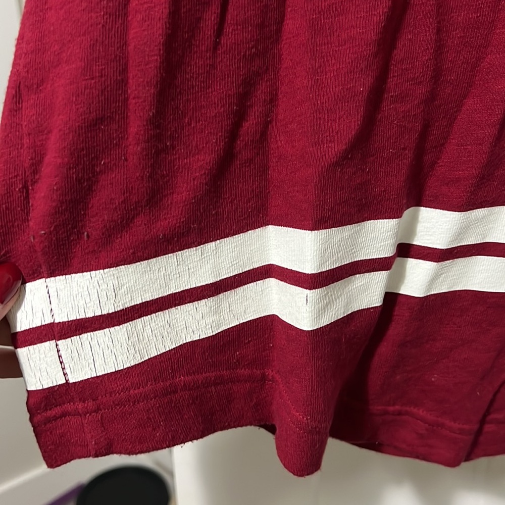 **SOLD!**PINK Varsity Crew Burgundy Tshirt Sweatshirt - Picture 3 of 6